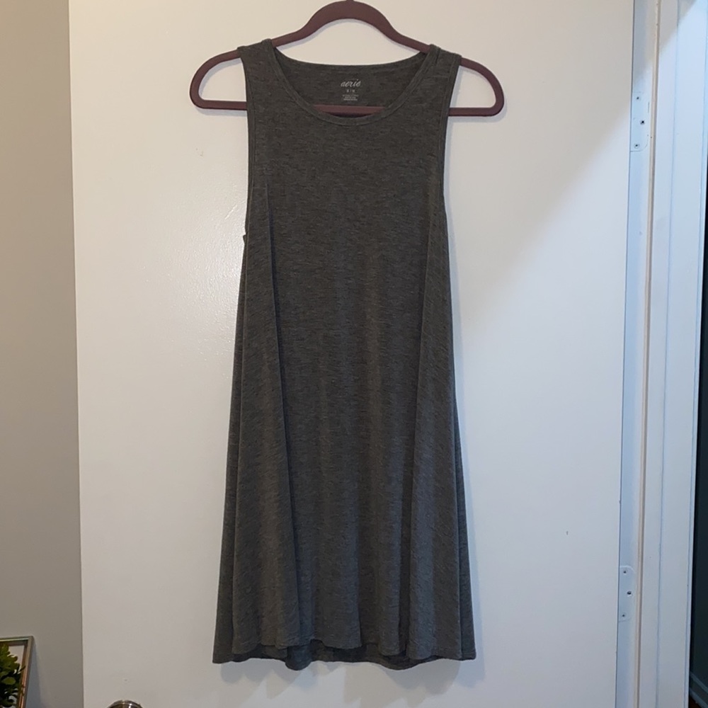 Open-Back Gray Tank Dress from Aerie